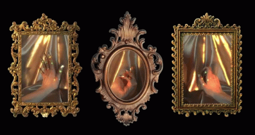this is an image of three small mirrors