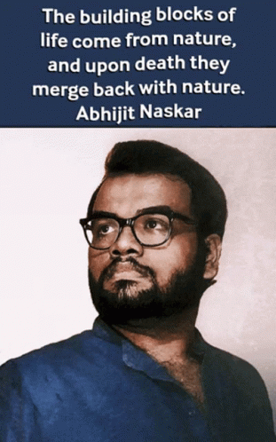 a man wearing glasses is featured above a quote from the founder of india
