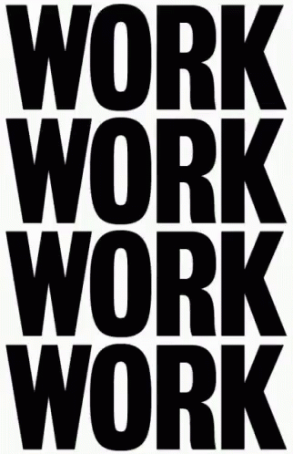 a poster with words that spell out work