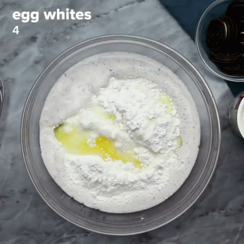ingredients on the table with an egg whitess recipe