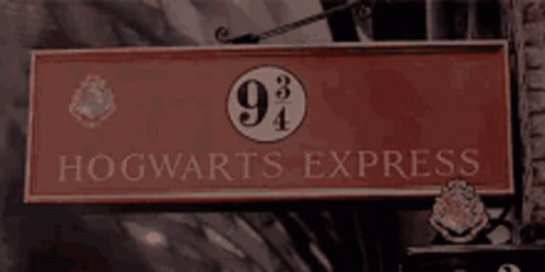 a sign that reads hogwart's express hangs outside
