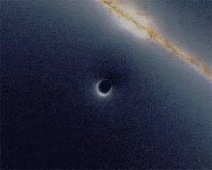 the black hole appears to be within of the distant object