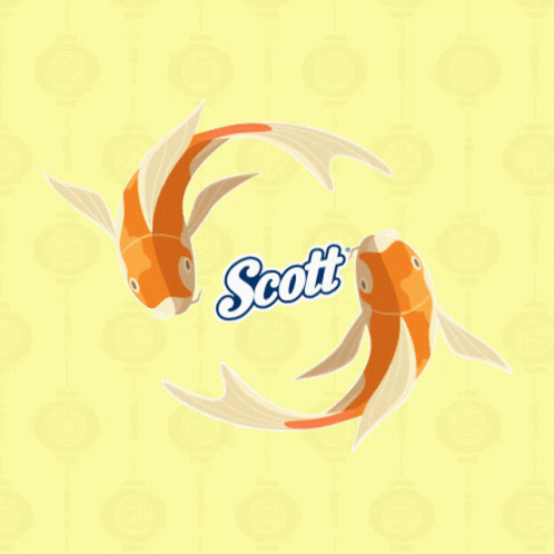 blue fish with brown word that says scott
