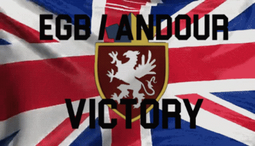 an illustration of the flag with text reading egb andour victory