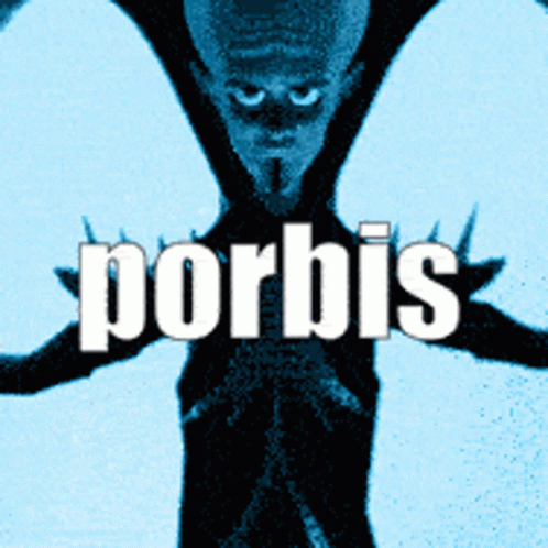 the text pornis is placed above a creepy image of a person