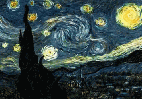this image shows the starry night with blue and white stars