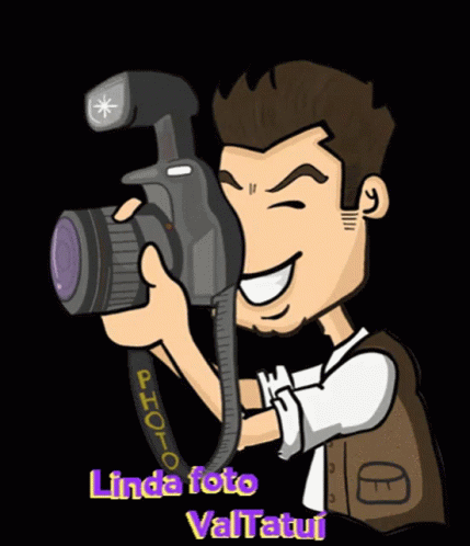 an avatar picture of a cameraman in front of a pograph