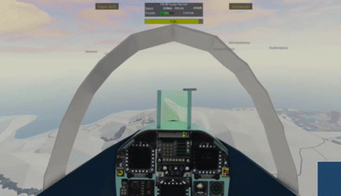 an air plane cockpit with the arch visible in front of it