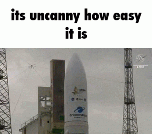 an image of the saturn rocket and sign with caption on it