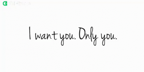 a handwriting writing with the word i want you only you on white paper
