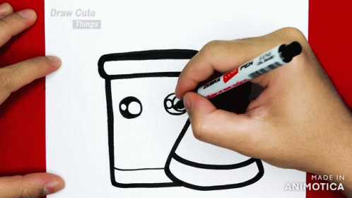 a drawing is being drawn on paper of two hands