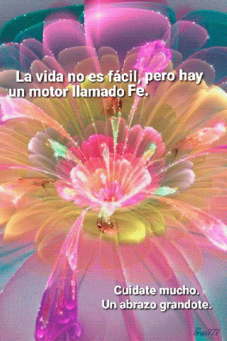 a very pretty purple flower with a message in spanish