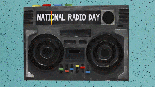 an old radio has the words national radio day on it