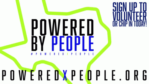 the poster for powered by people with a silhouette