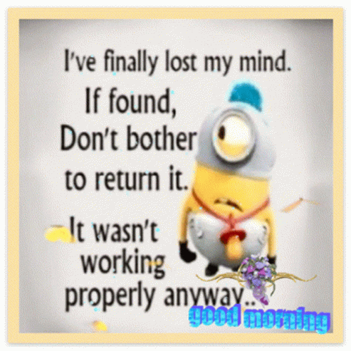 a blue and white sign with an angry minion on it