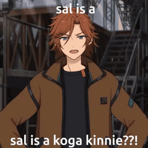 an anime is shown with text that reads salt is a koga kind?