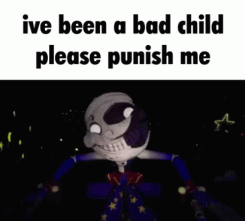 an animated skull with the caption that says, i've been a bad child please punh me