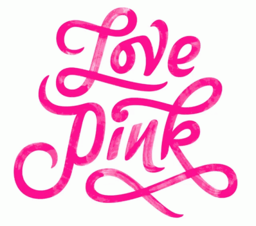 love pink is handwritten in blue and gray ink