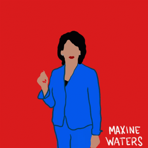 a woman wearing an orange outfit stands in front of blue background with the words, maybe waters written across it