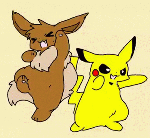 two different pokemon and pikachu type pokemon