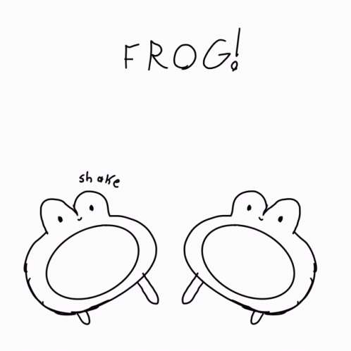 cartoon frog that has one frog sitting down