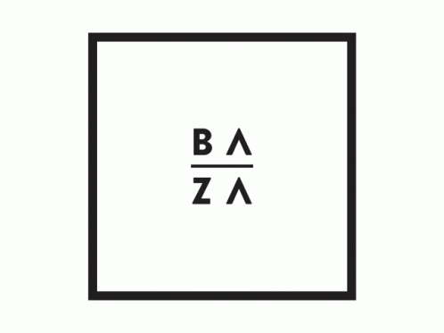 a square with the word bazz inside it
