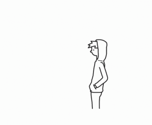 a cartoon image of a person looking at the sky