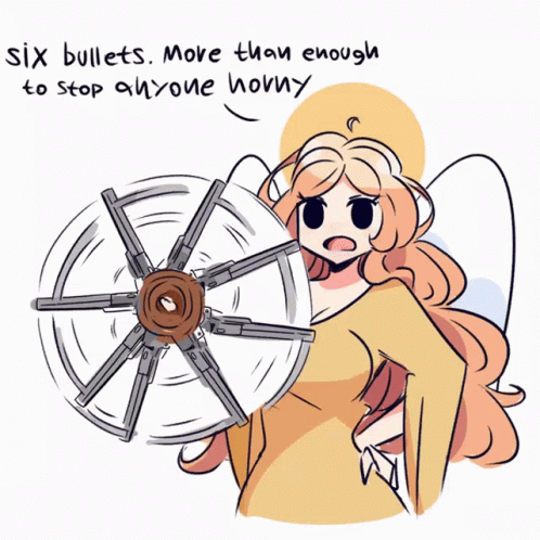 an old fan art with text saying six builts more than enough to stop anyone now