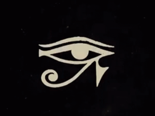 an evil eye is shown in the middle of a black background