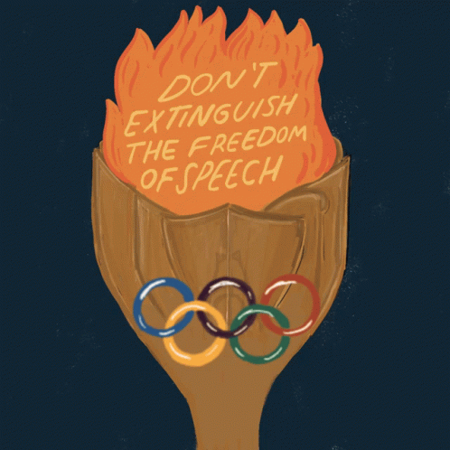 a drawing of a torch with rings in its mouth