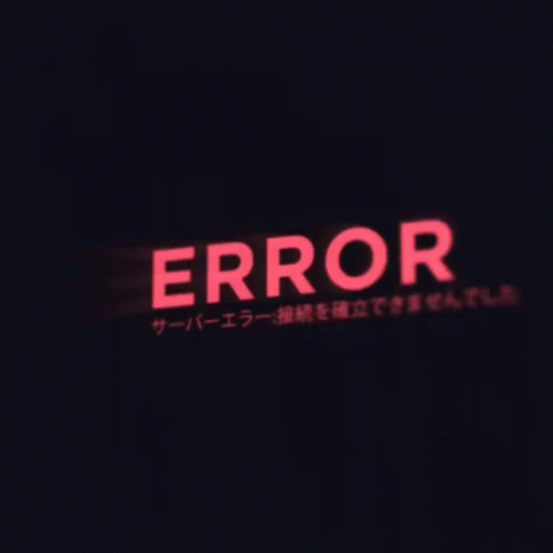 a purple neon sign that reads error in white
