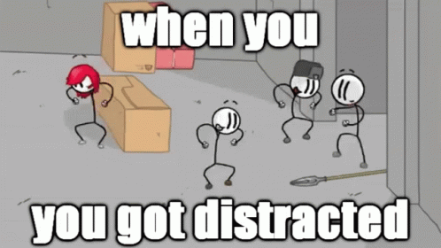 a cartoon cartoon picture showing someone getting distracted with another person