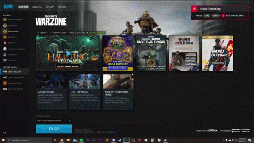 the games section of the games website