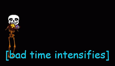 a pixel pixel text on black background that says bad time intensities