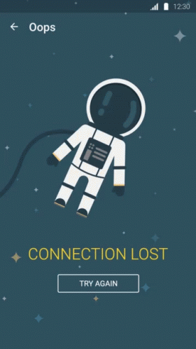 an iphone screen with a phone that says connection lost