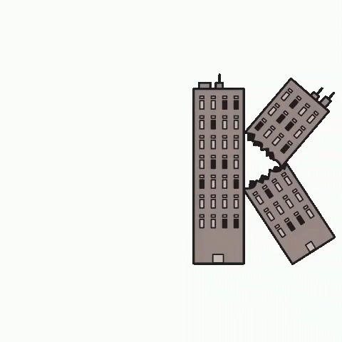 a drawing of a building with three windows