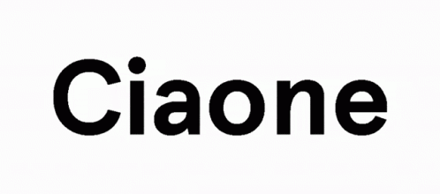 the ciaone word written in black on white