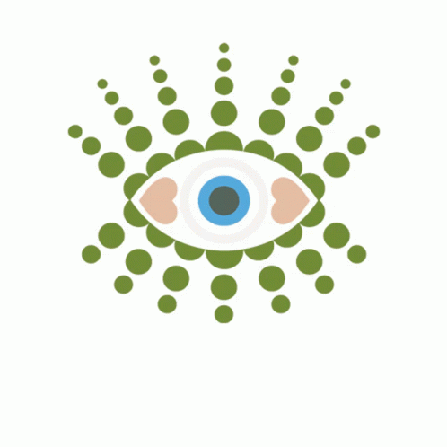 an eye surrounded by circles and dots
