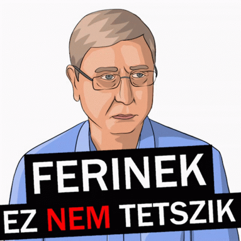 a picture of a person wearing glasses and holding a sign with the words fermik een tetszik