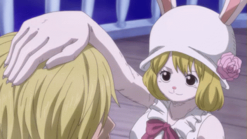 two anime characters dressed in rabbit hats and dresses
