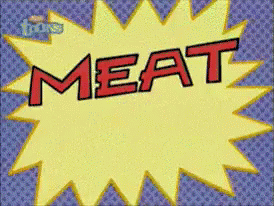 a close up of an item with the word meat