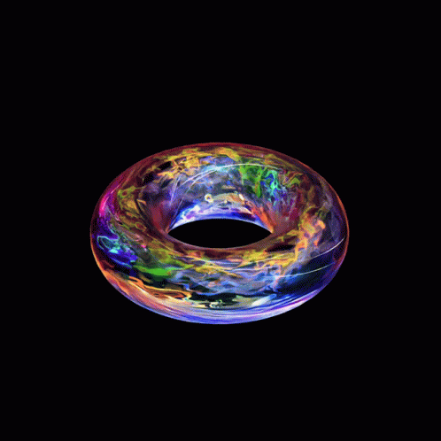 a colorful liquid flow is in the dark