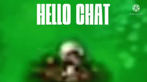 the words hello chat on a green background