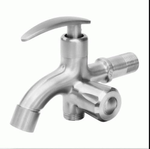 two lever faucet with one handle spout and an elbow