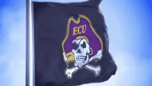 an ecu banner hanging on a pole