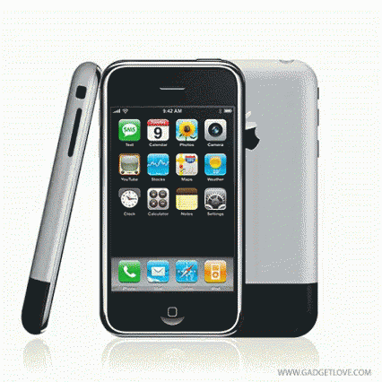 a picture of a black and white apple iphone