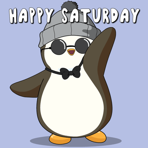 a happy penguin wearing a hat and sunglasses