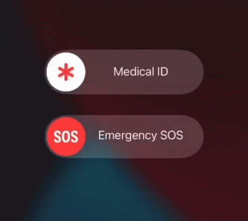 a cell phone with medical id, emergency sos and sos ons