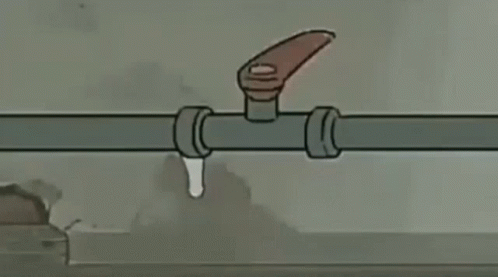 a drawing of a leak coming out of a faucet