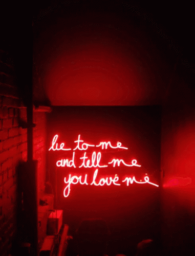 a neon sign that says, be to me and tell me you love me
